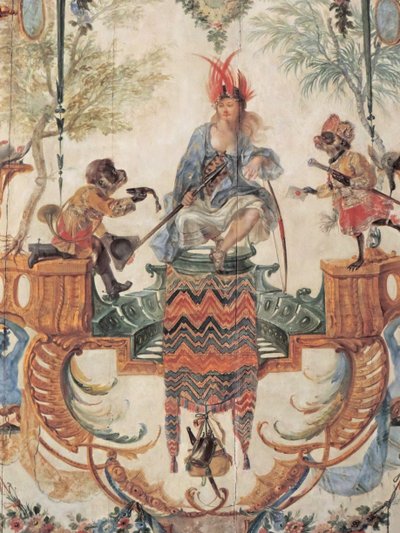 Decoration Detail, Grande Singerie, Chateau de Chantilly, by Christophe Huet, 1737 by Unknown